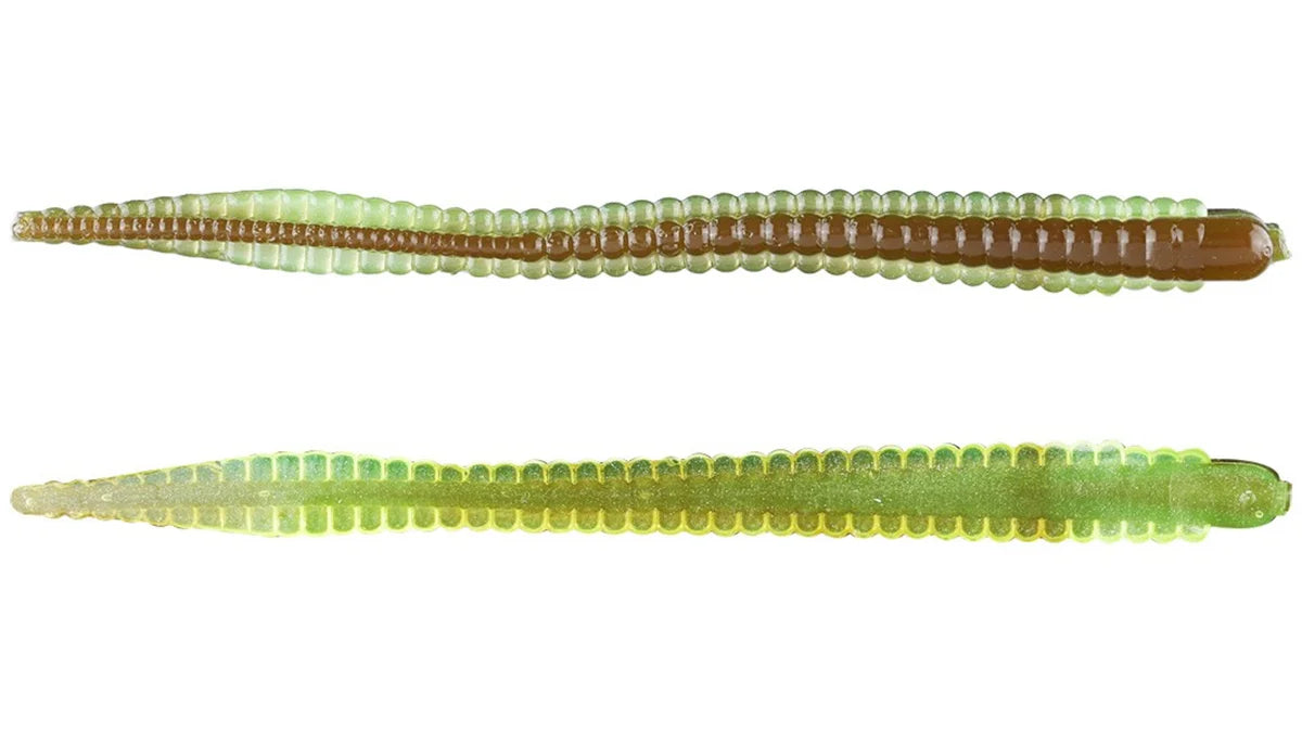 Netbait Contour Worm 3.5" Qty 10 Watermelon Chartreuse