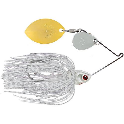 Booyah Covert Finesse Oklahoma Colorado Spinnerbait 3/8 Oz White Pearl Gold Nickel