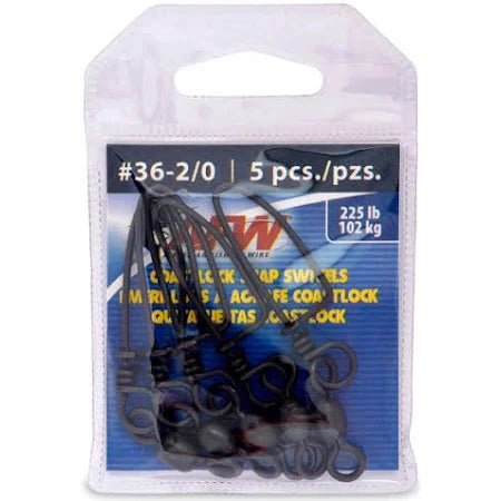 AFW Coast Lock Snap Swivels Sz 2/0 Qty 5 Brass - Swivels/ConnectorsAFWFreshwater035926032750FishAndSave