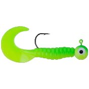 Apex Rigged Swirl Tail Grubs 1/4 Oz Qty 5 Green Chartreuse - JigsApex TackleFreshwater038685730271FishAndSave