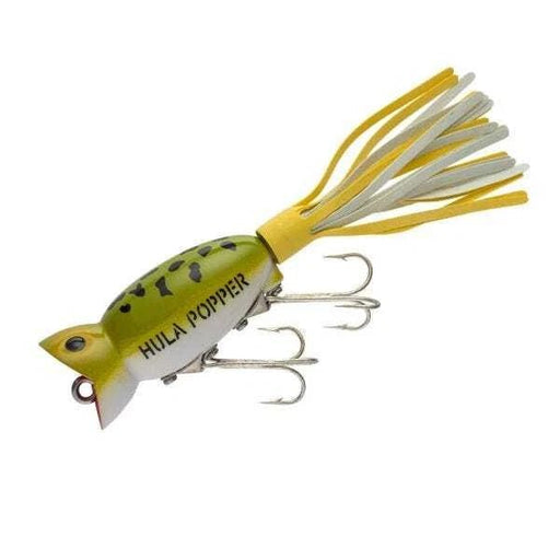 Arbogast Hula Popper 3/8 Oz 2" Frog/Yellow Belly/White/Yellow Tail - PlasticsArbogastBass020554059101FishAndSave