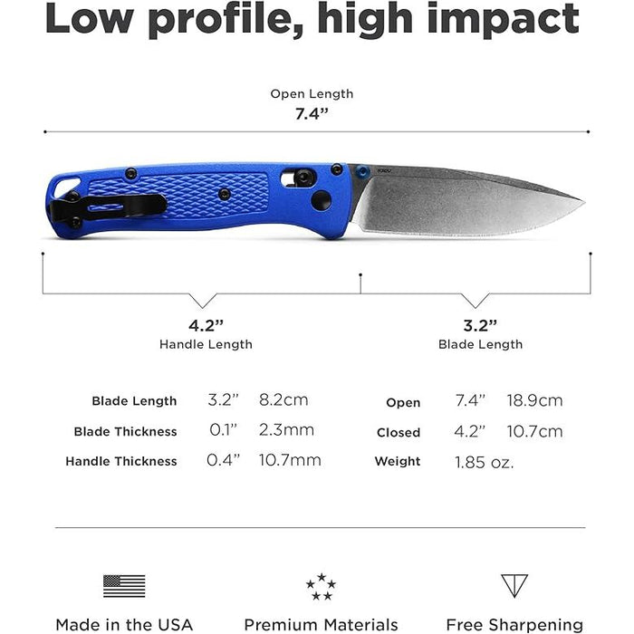 Benchmade BM535 535 Bugout Axis - Non Serrated - Blue Handle - Tools & KnivesBenchmadeClearanceFishAndSave