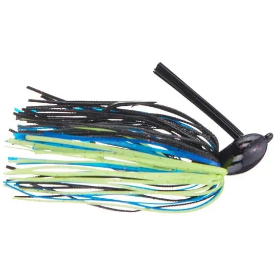 Berkley PowerBait Scented Silicone Skirt Flipping Jig 3/8 Oz Black/Blue/Chartreuse - JigsBerkleyBass028632980910FishAndSave