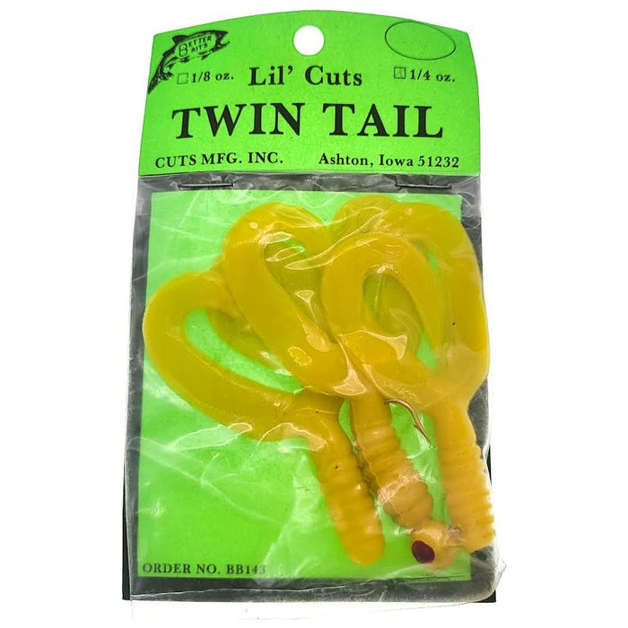 Better Baits Lil' Cuts Twin Tail 1/4 Oz Qty 3 - JigsBetter BaitsYellowClearanceFishAndSave