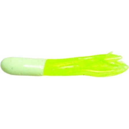 Betts Mini Tube Tail 1 - 1/2" Qty 20 - PlasticsBettsWhite/ChartreuseFreshwater042621093795FishAndSave