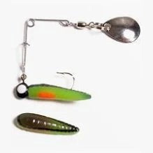 Betts Spin Grub/Split Tail Qty 1 - SpinnersBetts SpinBlack Stripe/Chartreuse/Orange (Grub)1/32 OzFreshwater042621152317FishAndSave