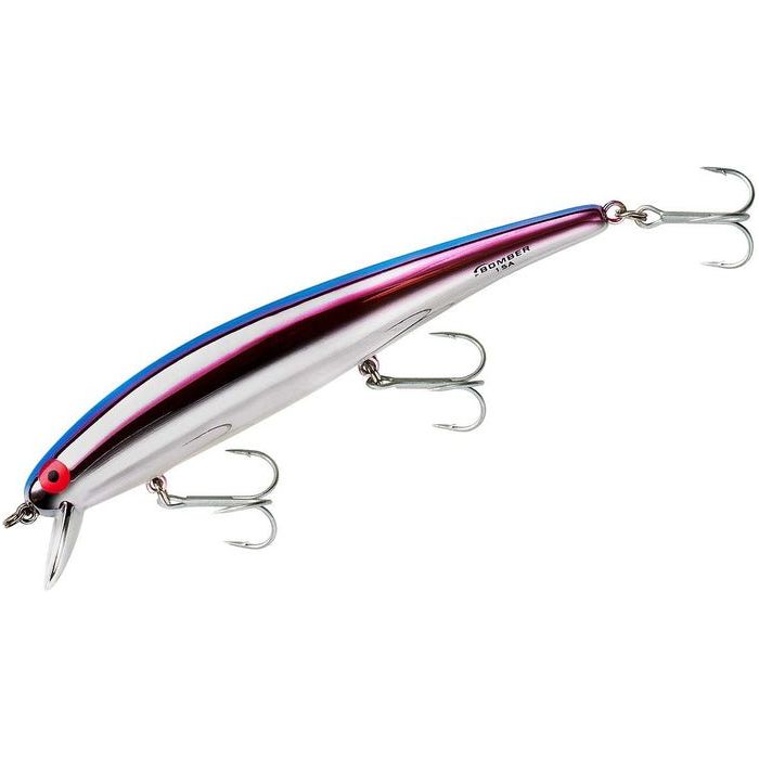 Bomber Lures Long A B15A 4 - 1/2" 1/2 Oz - CrankbaitBomber LuresChrome Blue Pink WhiteBass032256220185FishAndSave