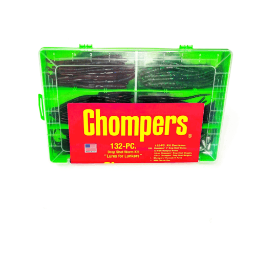 Chompers Drop Shot Kit 132 Pc Kit - PlasticsChompersBass786329013258FishAndSave