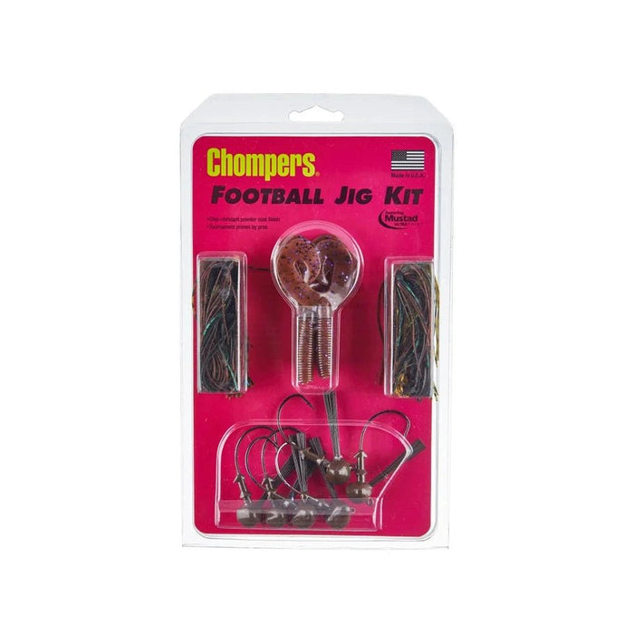 Chompers Football Jig Kit 16 Pc Kit - PlasticsChompersBass786329010417FishAndSave