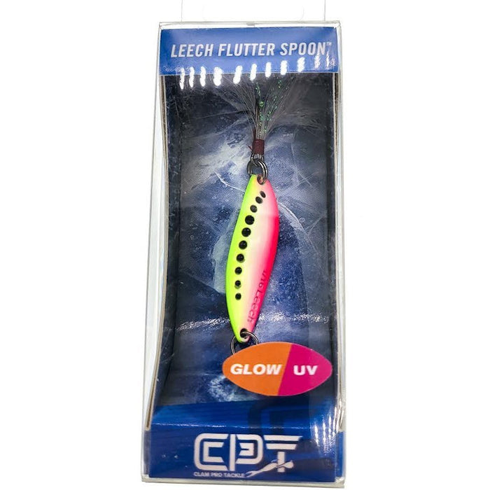 Clam Leech Flutter Spoon Qty 1 - SpoonsClam Pro TackleGlow Watermelon1/16 OzFreshwater719921126538FishAndSave