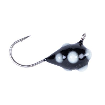 Clam Tungsten Confetti Drop 1/32 Oz Qty 1 Black/White Glow Dot - JigsClam Pro TackleFreshwater719921186457FishAndSave