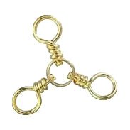 Danielson 3 - Way Swivel Size 1/0 Qty 12 Brass - Swivels/ConnectorsDanielsonFreshwater032054030467FishAndSave