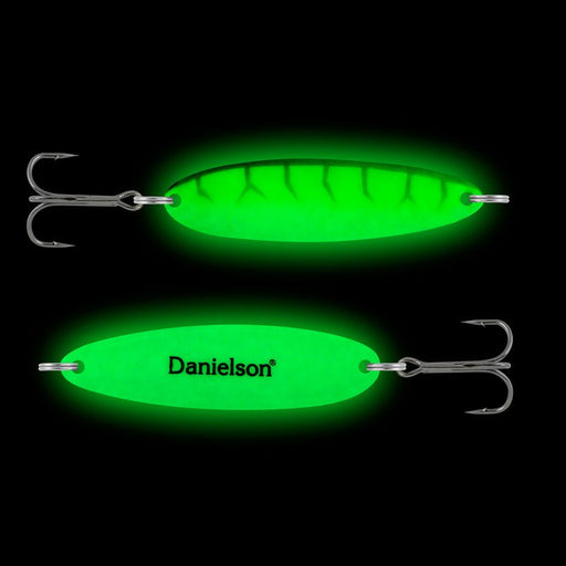 Danielson Skagit Night Fight Glow Spoon 1 Oz Green Worm - FishAndSave