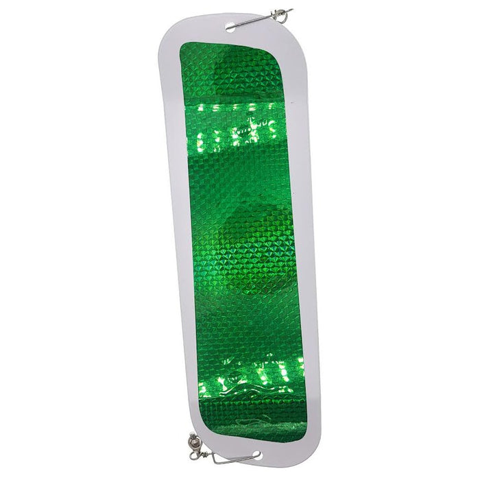 Dreamweaver Paddle Flasher 11" White/Emerald Green Fish Scale/Crush Glow - TrollingDreamweaverFreshwater656413790320FishAndSave
