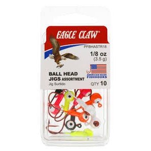 Eagle Claw Ball Head Jigs Qty 10 - JigsEagle ClawAssorted1/32 OzFreshwaterFishAndSave