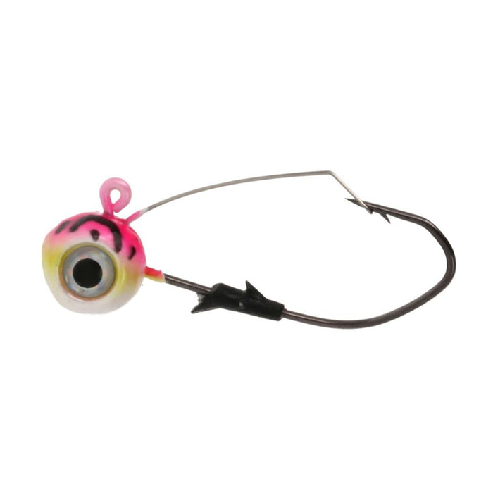 Eagle Claw Lazer Sharp Pro - V Weedless Eagle Eye Jig Qty 5 - JigsEagle ClawPink Firetiger1/8 OzFreshwater047708815154FishAndSave