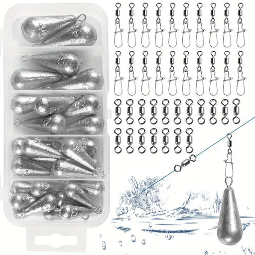 FAS Pro 66pcs Fishing Accessories - Mixed Size Lead Sinkers