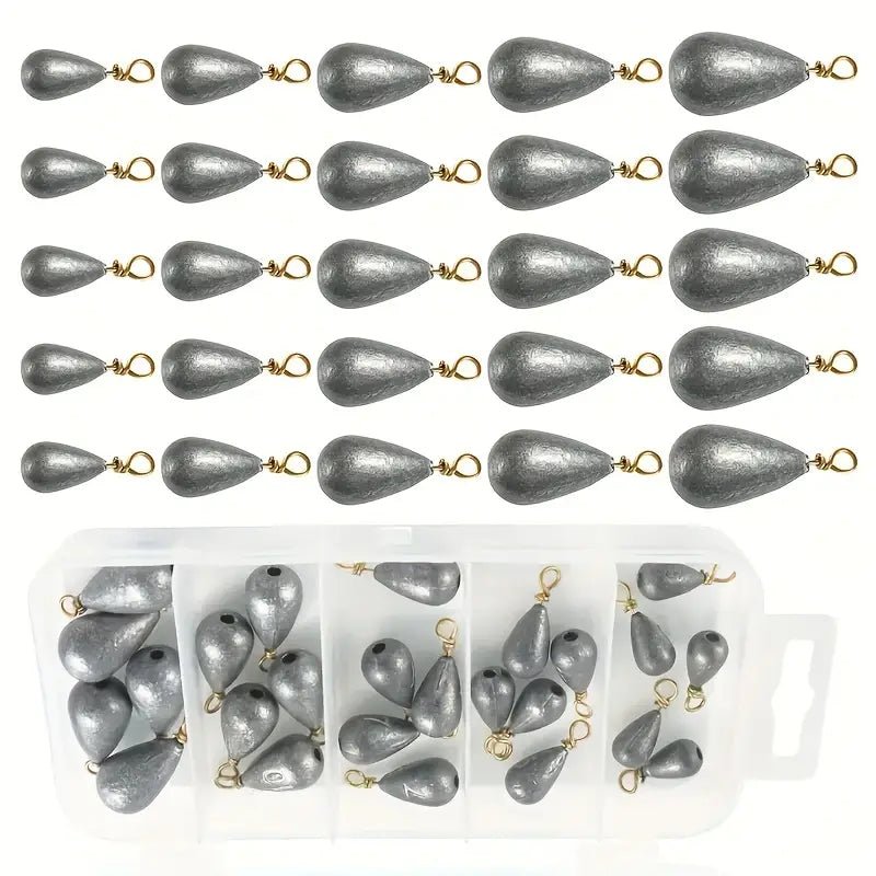 FAS Pro Drop-shaped Twist Ring Lead Weights Qty 20 - Weight FishAndSave ...