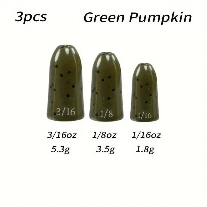 FAS Pro Tungsten Bullet Shape Fishing Sinkers for Bass Fishing & Texas Rigs Qty 3 - WeightFishAndSaveGreen PumpkinBass38450314517FishAndSave