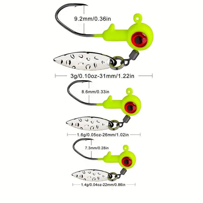 FAS Weedless Jig Heads With Willow Blade 1/16 Oz Qty 5 - FishAndSave