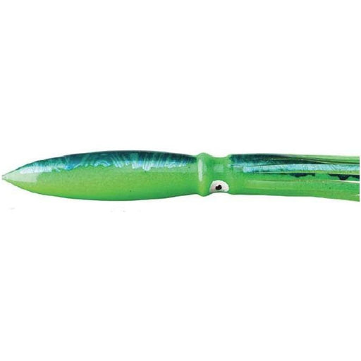 Fathom Bulb Squid Trolling Skirt 9" Fluorescent Green with Foil - FishAndSave