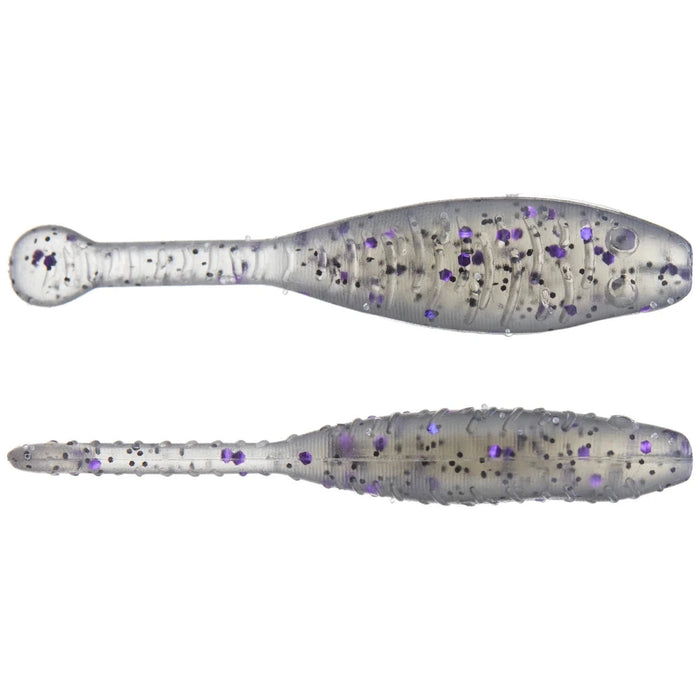Great Lakes Finesse Flat Cat 2.2" Qty 8 - PlasticsGreat LakesSmoke Clear Purple FlakeBass665415209655FishAndSave