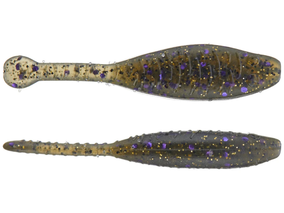 Great Lakes Finesse Flat Cat 2.2" Qty 8 - PlasticsGreat LakesGreen Pumpkin Purple FlakeBass665415470734FishAndSave