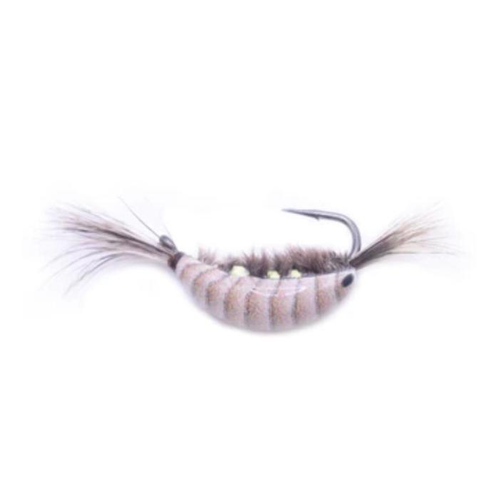 Kenders Natural Shrimp Tungsten Akua Jig Qty 1 - JigsKendersNatural Cream Brown14 Hook 1/64 OzFreshwater791109792568FishAndSave