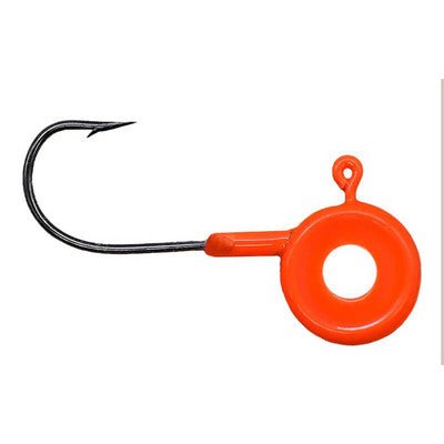 Leland Lures Eye Hole Pill Head Jig Heads 1/8 Oz Qty 5 Orange - JigsLelandFreshwater654296221207FishAndSave