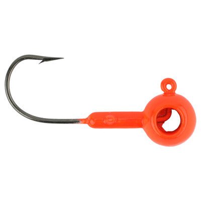 Leland Lures Round Eyehole Jig Heads 1/4 Oz Qty 5 - JigsLelandOrangeBass654296222990FishAndSave