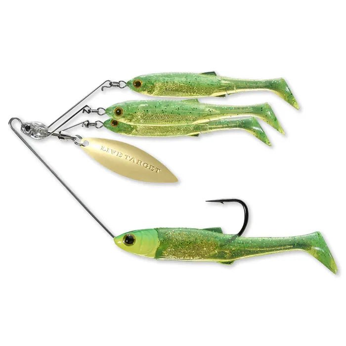 LiveTarget Baitball Spinner Rig Medium 1/2 Oz - SpinnersLive TargetLime Chartreuse/GoldBass697713901108FishAndSave