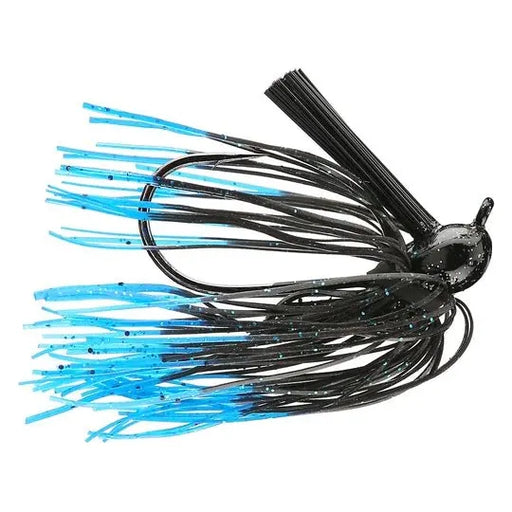 Lunker Lure Rattle Flip Jig 3/8 Oz Black/Blue Tip - FishAndSave