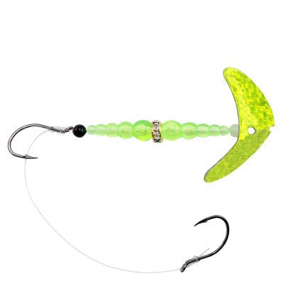 Mack's Lure Double Whammy Walleye Spinner Rig Chartreuse Sparkle - Hooks/RigsMack'sFreshwater043557212045FishAndSave