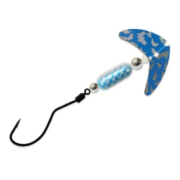 Mack's Lure Smile Blade Spindrift Walleye Spinner 1 - SpinnersMack'sBlue Silver Tiger Smile Blade/White Blue ScaleFreshwater043557633567FishAndSave