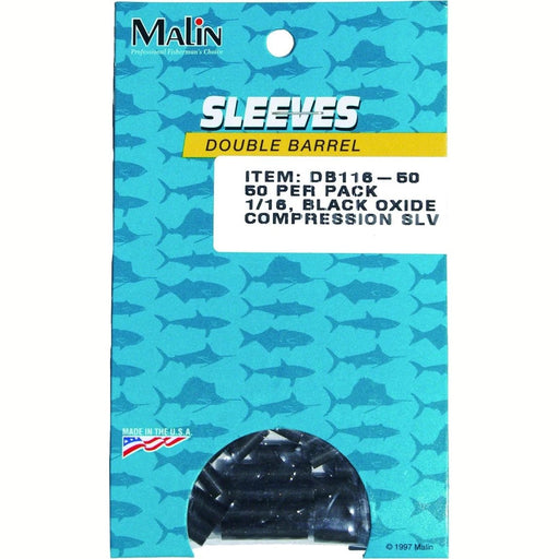 Malin Double Sleeve 1/16" 480Lb Qty 50 Black - WeightMalinFreshwater092414931506FishAndSave