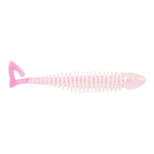 Matzuo Gaikotsu Ribbed Curl Tail 4" Qty 8 Pearl Pink - PlasticsMatzuoBass768721550142FishAndSave