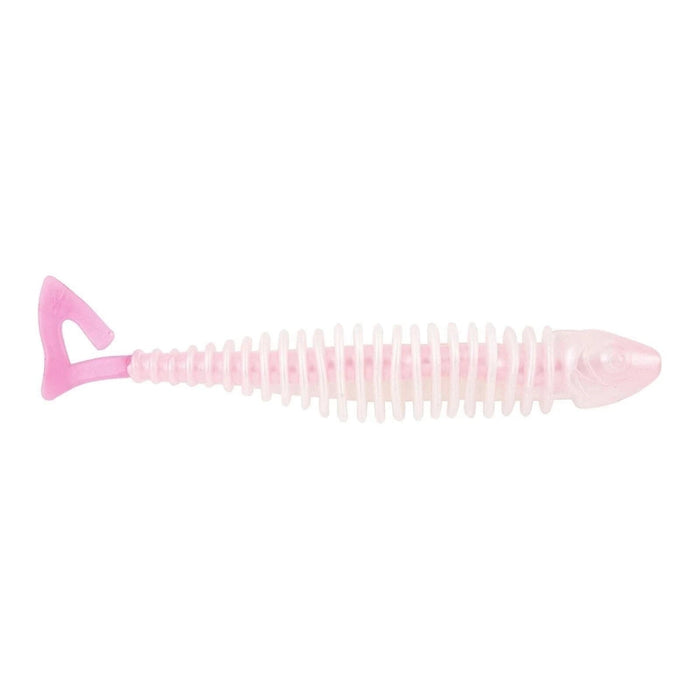 Matzuo Gaikotsu Ribbed Curl Tail 4" Qty 8 Pearl Pink - PlasticsMatzuoBass768721550142FishAndSave