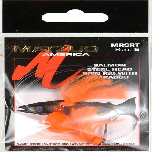 Matzuo Salmon Steel Head Spin Rig W/ Marabou Size 5 Orange - FishAndSave