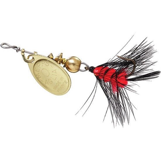 Mepps Aglia UL - Lite Spin Fly 1/12 Oz - SpinnersMepp'sGold/Black OrangeFreshwater022141076959FishAndSave