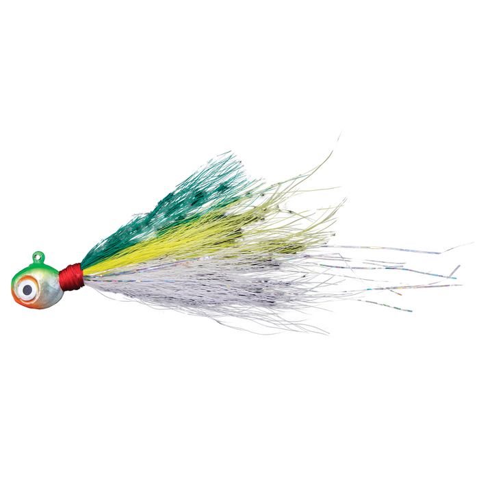 Mission Tackle Walleye Slayer Bucktail Jig 1/4 Oz Glow Watermelon - JigsMission TackleBass810143033786FishAndSave