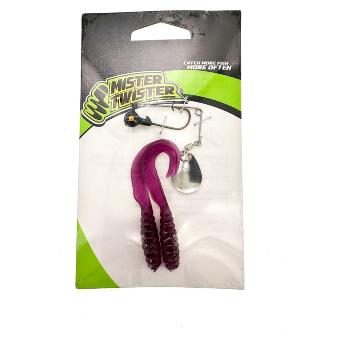 Mister Twister Meeny Spin Combo 3" Curly Tails w Spinner and Jig - PlasticsMister Twister1/8 ozPurpleBass024376043881FishAndSave