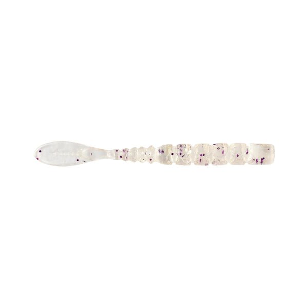 Mustad Fla - Fla Fish Tail Worm 2" Qty 12 Clear Purple Glitter - PlasticsMustadFreshwater023534501133FishAndSave