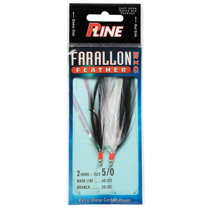 P-Line Farallon Feather Rig Sz 3/0 Qty 2 - Hooks/RigsP-LIneWhite/BlackFreshwater015789010270FishAndSave