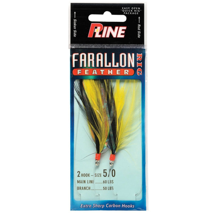 P-Line Farallon Feather Rig Sz 3/0 Qty 2 - Hooks/RigsP-LIneYellow/BlackFreshwater015789010287FishAndSave
