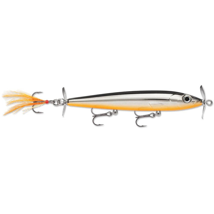 Rapala X - Rap Prop Topwater Bait 4 - 3/8" 3/8 Oz Chrome Black Back Orange Belly - CrankbaitRapalaBass022677321318FishAndSave