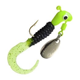 Road Runner Curly Tail 1/16 Oz Qty 2 Black/Chartreuse - JigsBlakemoreFreshwater020801047530FishAndSave