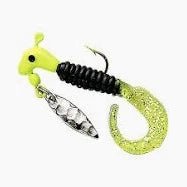 Road Runner Pro Series Spin Jigs 1/8 Oz Qty 2 Chartreuse/Black/Charteuse/Silver - JigsBlakemoreFreshwater020801015560FishAndSave