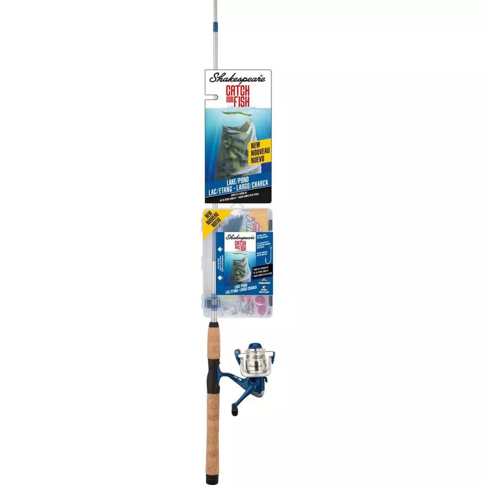Shakespeare CMF2LAKEPOND Catch More Fish Lake and Pond Spin Combo, Tackle Box/Tackle. 6' 2pc med