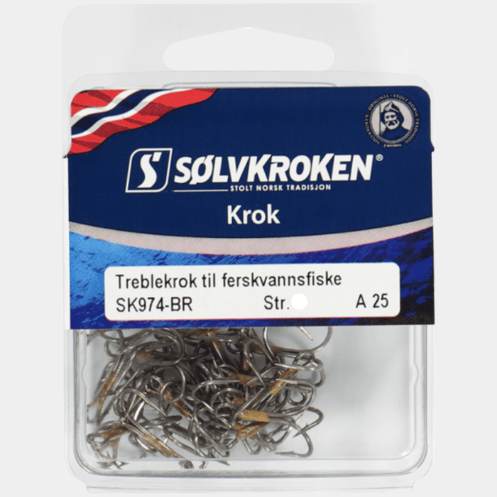 Solvkroken Krok Treblekrok Til Ferskvannsfiske Sz 4 Qty 25 - Hooks/RigsSolvkrokenBass7056960209840FishAndSave