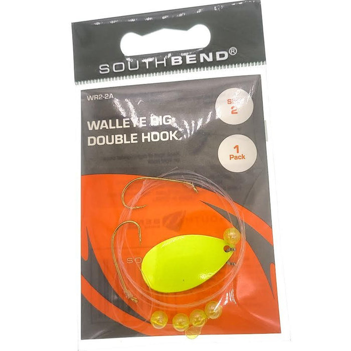 South Bend Walleye Rig Double Hook Size 2 Qty 1 - Hooks/RigsSouth BendChartreuseFreshwater039364455850FishAndSave